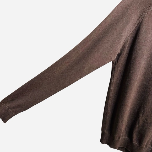 Zara brown contemporary mock neck long sleeve knit sweater Small - Picture 4 of 9